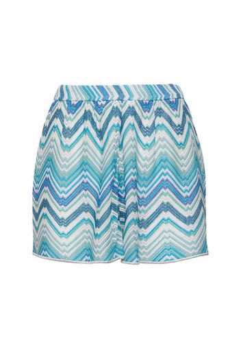 Shorts In Lurex Chevron Elasticizzato