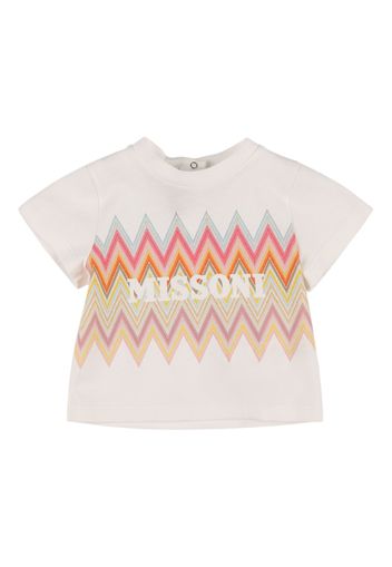 T-shirt In Jersey Di Cotone Stampato