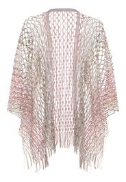 Fringed Open Knit Poncho