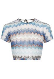 Crop Top In Lurex Crochet Chevron