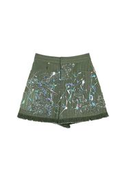 Graffiti Patchwork Denim Shorts