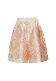 Printed Stretch Silk Shorts