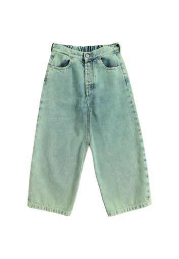 Jeans Larghi In Denim Di Cotone