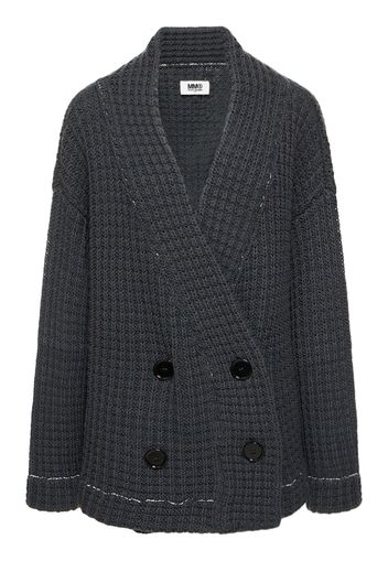 Oversize Waffle Weave Wool Blend Jacket