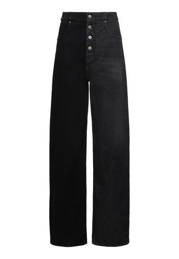 Bicolor Straight Denim Jeans