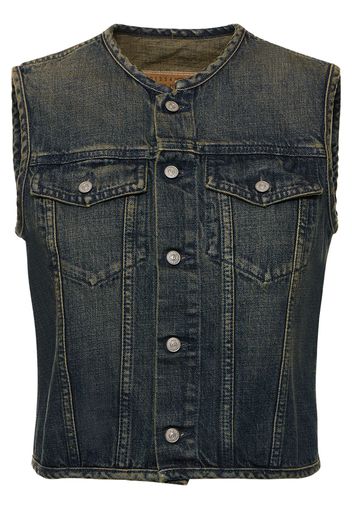 Gilet In Denim Di Cotone