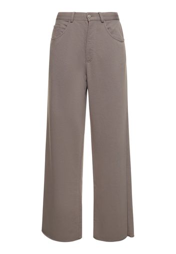 Pantaloni Larghi In Misto Cotone