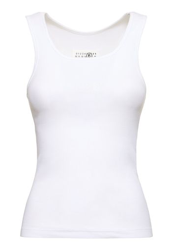 Tank Top In Cotone Stretch A Costine