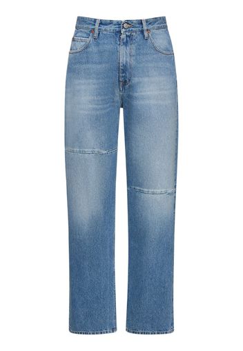 Jeans Dritti In Denim Di Cotone