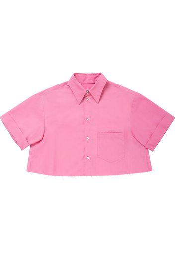 Camicia Cropped In Popeline Di Cotone