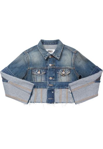 Giacca Cropped In Denim Di Cotone