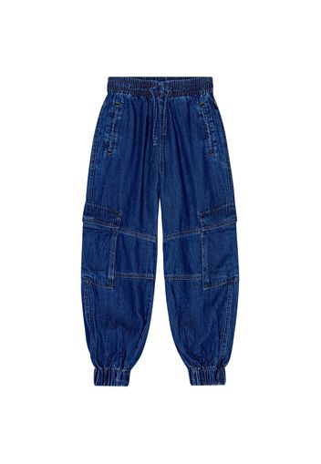 Pantaloni Cargo In Denim Di Misto Viscosa