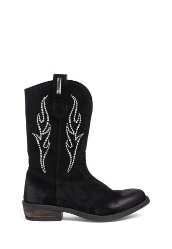 Tall Suede Cowboy Boots