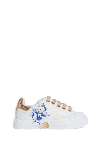 Sneakers Paperino In Pelle Con Stampa