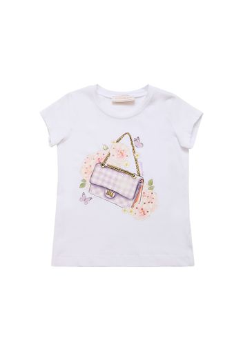 T-shirt In Jersey Di Cotone Con Stampa