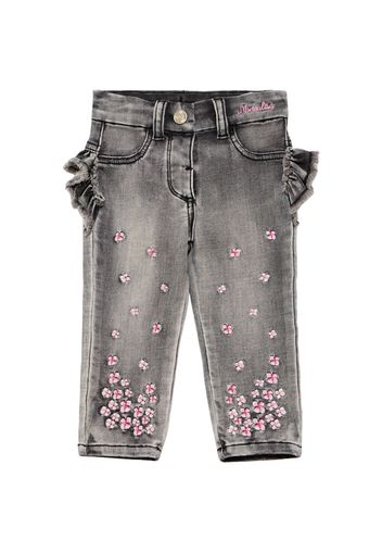 Jeans In Cotone Stretch Con Decorazioni