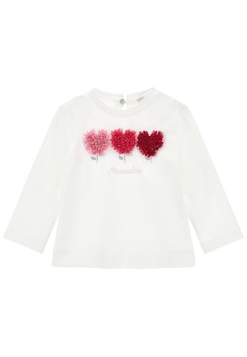 T-shirt In Jersey Di Cotone / Dettagli In Tulle