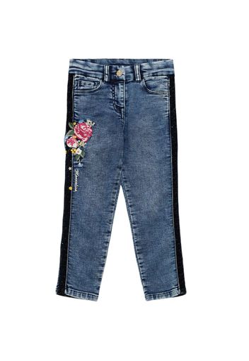 Jeans In Misto Cotone Con Ricami