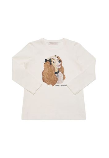 T-shirt In Cotone Con Stampa Lilli E Il Vagabondo