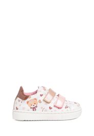 Bear Print Leather Strap Sneakers