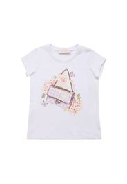 T-shirt In Jersey Di Cotone Con Stampa