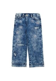 Jeans Dritti In Cotone Con Decorazioni