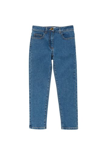 Jeans In Denim Di Cotone Con Logo