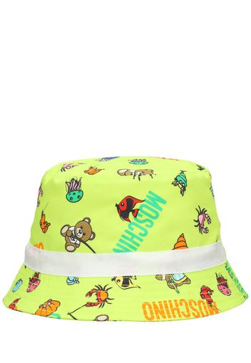 Cappello Bucket In Gabardina Di Cotone Stampato