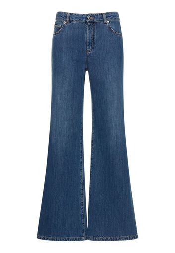 Denim Cotton Low Rise Wide Jeans