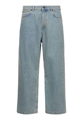 Jeans Larghi In Denim Di Cotone