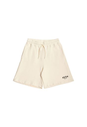 Shorts In Felpa Di Cotone Con Tasche