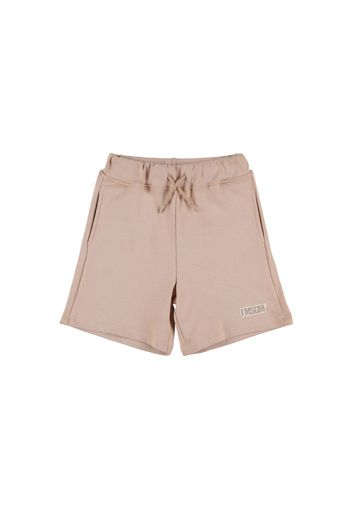 Shorts In Felpa Di Cotone Con Tasche