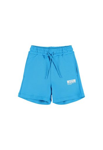 Shorts In Felpa Di Cotone Con Tasche