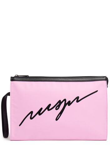 Pochette In Nylon Con Stampa Logo