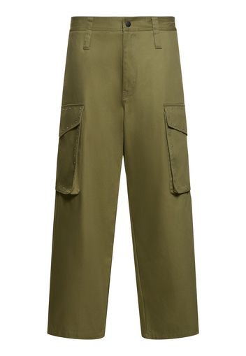 Pantaloni In Gabardina Di Cotone