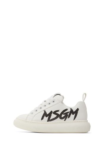 Sneakers In Misto Cotone Con Stampa Logo