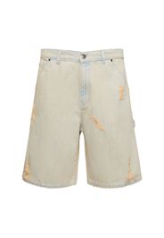 Shorts In Denim Di Cotone Distressed