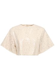 Crop Top In Pizzo Con Paillettes