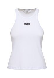 Tank Top In Jersey Di Cotone Con Logo