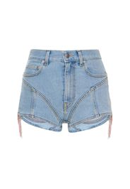 Shorts Lvr Exclusive In Denim Con Frange