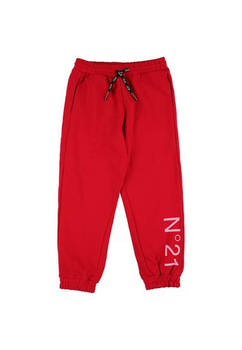 Pantaloni In Felpa Di Cotone Con Logo