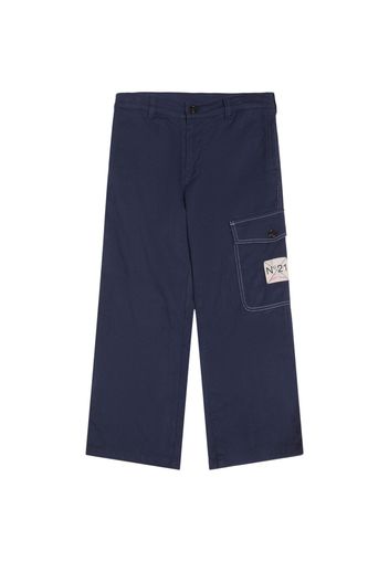 Pantaloni Cargo Dritti In Misto Cotone