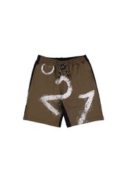 Shorts In Cotone Bicolor Con Logo