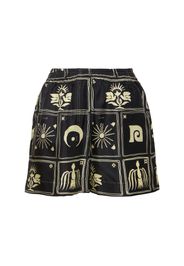 Exter Printed Silk Twill Shorts