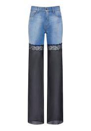 Jeans Dritti In Denim E Tulle