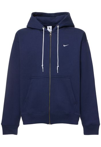 Solo Swoosh Cotton Blend Zip Hoodie