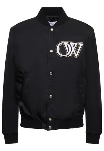 Nylon Varsity Bomber Jacket