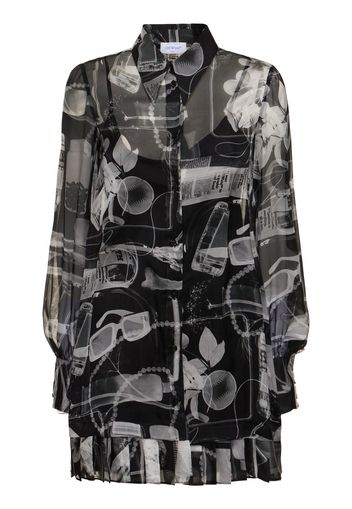 Xray Silk Chiffon Shirt Dress