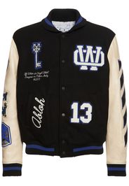 Giacca Varsity In Pelle Con Ricami