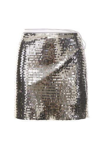 Asymmetric Sequined Mini Skirt